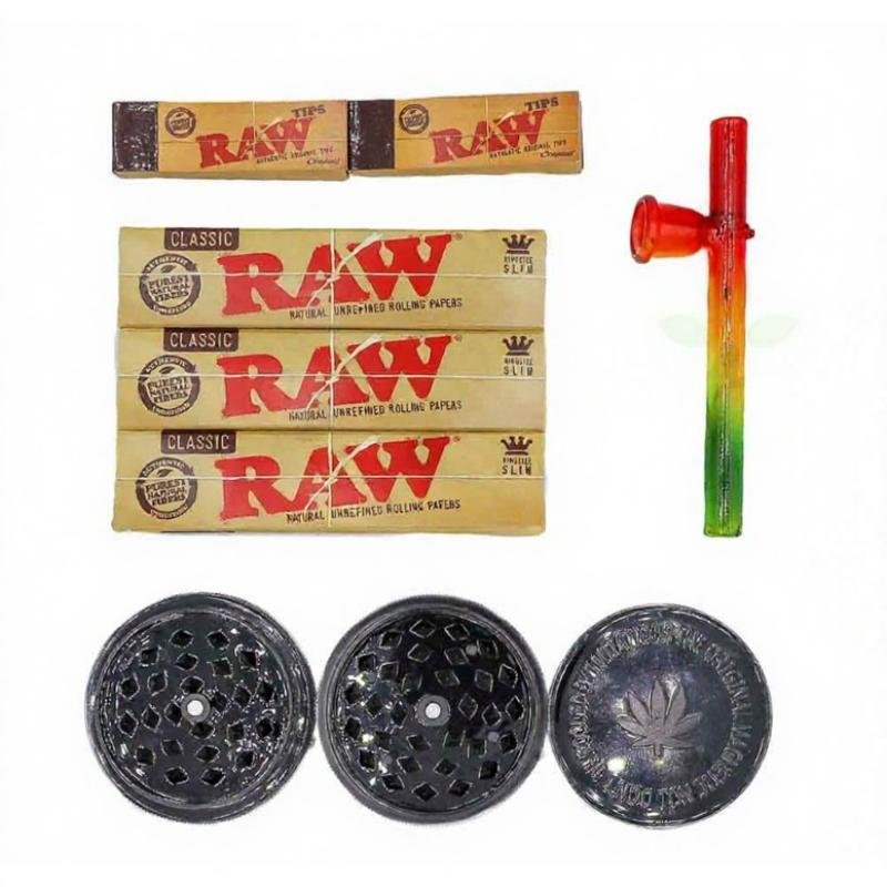 Raw Papers Rasta Pipe Set
