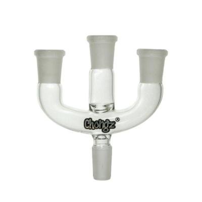 Chongz Glass Splitter 3 Bowl Bong Adapter 14mm to 3 x 14mm