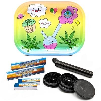 Rolling Tray Set with Elements Papers & Tips - Cute Bong