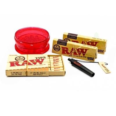 RAW Organic 1 1/4" Papers Cone Creator Set with Grinder & Pre Rolled Tips