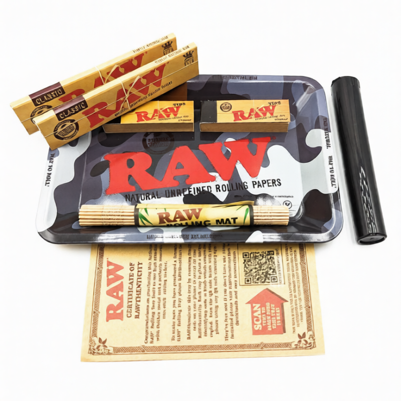 RAW Camo Mini Classic Papers Rolling Tray Set