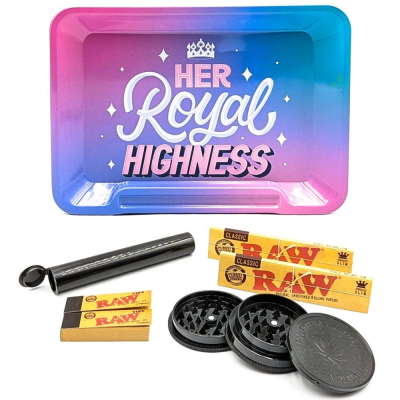 Rolling Tray with Raw Classic Papers & Tips - Her Royal Highness